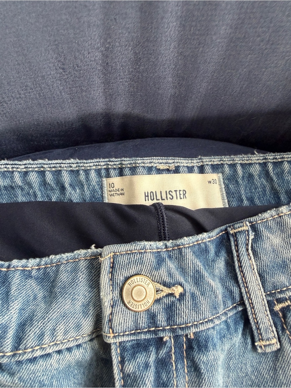 Hollister Light Wash Denim Mini Skirt with Star Patch - Picture 5 of 5